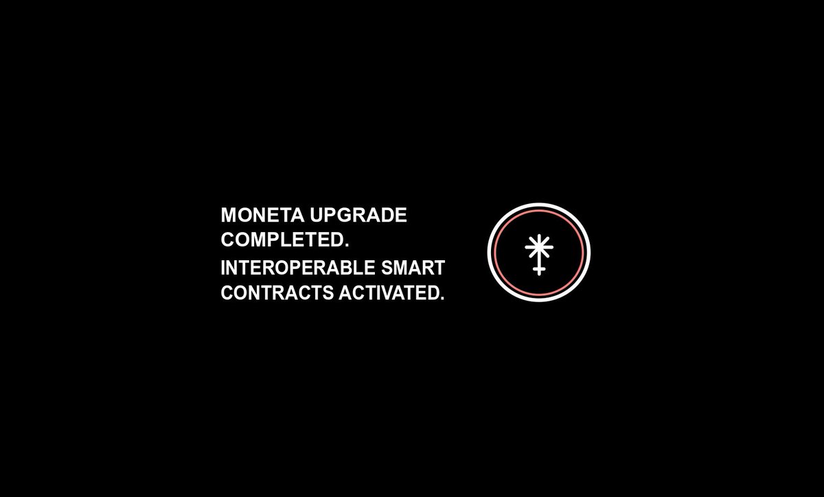 JunoNetwork's tweet photo. In record time. Less than 5 minutes.

The #MONETA upgrade was completed.
Interoperable smart contracts activated.

Congrats to the entire Juno ecosystem delegators, validators, developers.

$JUNO https://t.co/v1HOWlMPgM