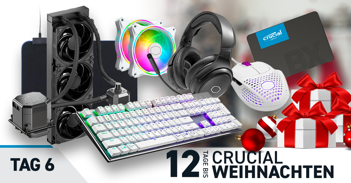 CrucialGermany's tweet image. 🎄 Tag 6 🎄
HÄLFTE GESCHAFFT! Hast du schon teilgenommen? 👀 @CoolerMasterGER unterstützt uns erneut (danke ❤) und hat einige System-Upgrades mit nicen Peripheriegeräten und Kühlung für einen glücklichen Gewinner zu verschenken! ✨

So nimmst du teil 👉 Crucial.gg/12daystwde