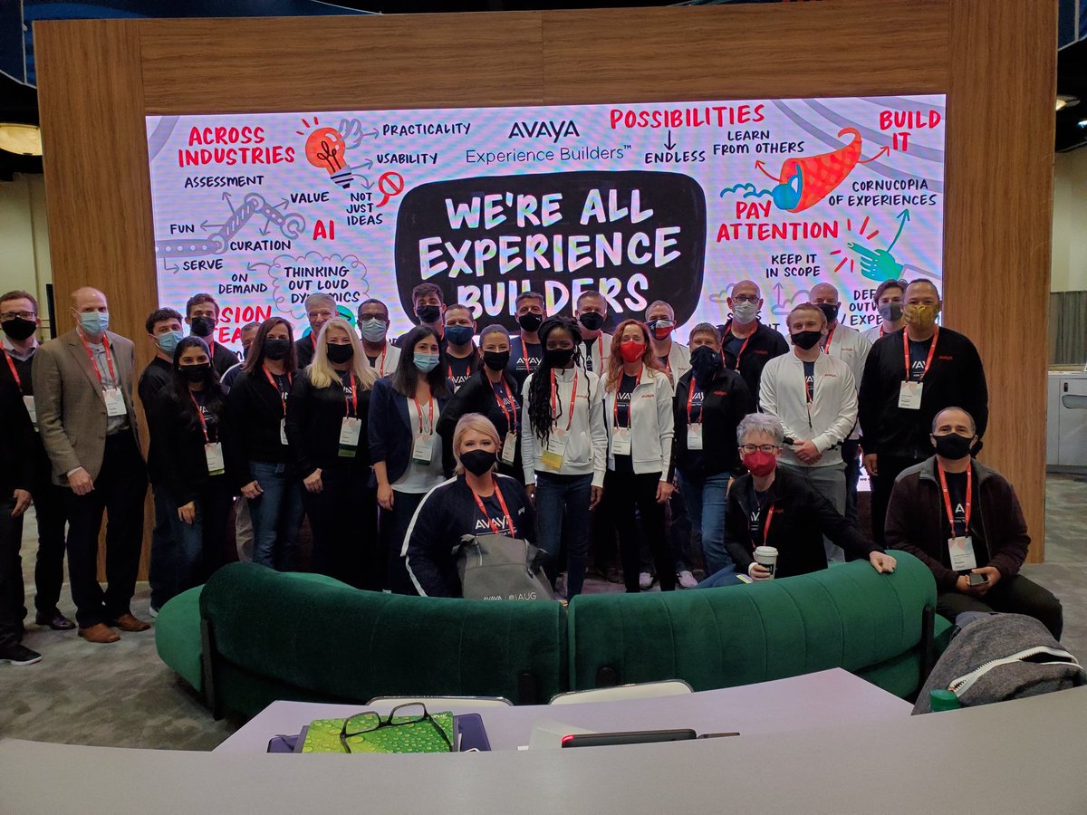 Avaya's tweet photo. The team at our #AvayaENGAGE booth are looking forward to speaking with you about becoming an experience builder. #ExperiencesThatMatter https://t.co/ht6awqrwPB