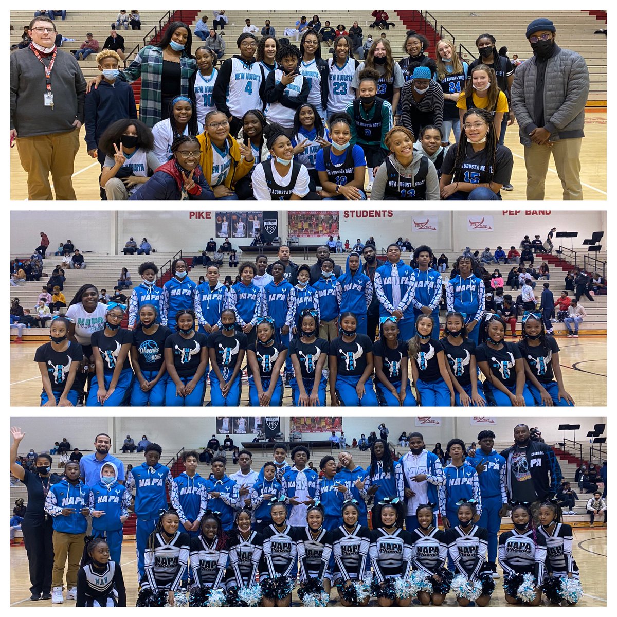 PikeHSAthletics's tweet photo. Pike Basketball proudly honored one of our township middle schools last night at our B/G double header VS Perry Meridian! To the New Augusta Phoenix - good luck throughout your season! We look forward to playing with you soon! #FUTUREREDDEVIL
#PIKEPROUD 
@AthleticsNapan https://t.co/EsdeP3XZUq