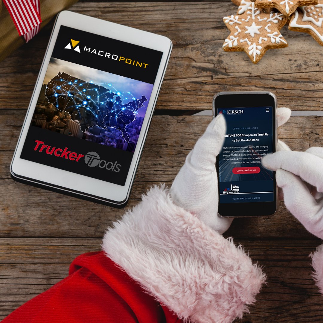 kirschtransport's tweet image. Tired of getting blindsided by last minute delays, especially during the holidays?

We utilize #MacroPoint and #TruckerTools to provide real-time tracking so you know where your freight is located at all times. Learn more about these tools on our website: kirschtrans.com/all-shipper-so…