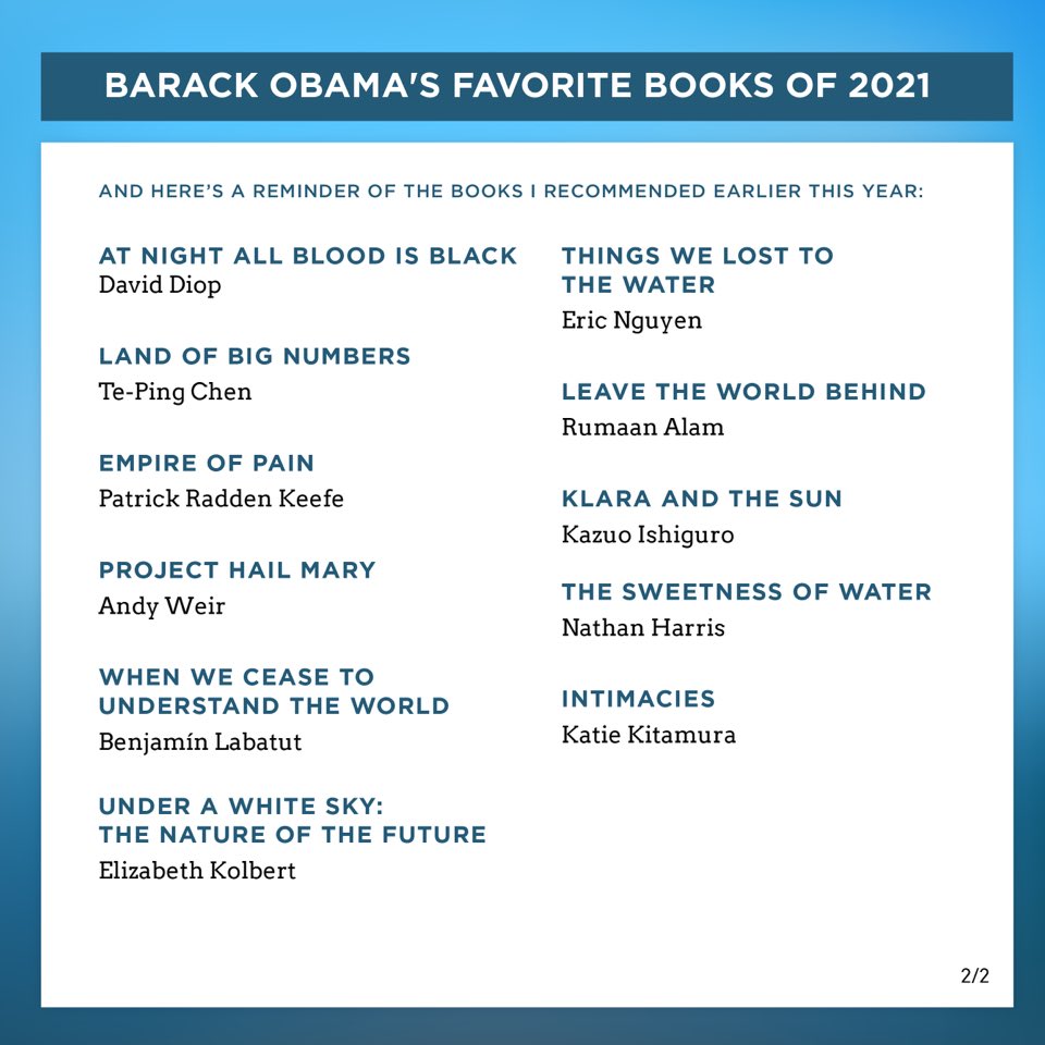 Over the next few days, I'll share my annual list of favorite books, music, and movies. Art always sustains and nourishes the soul. But for me, music and storytelling felt especially urgent during this pandemic year. I'll start by sharing some of my favorite books of 2021: