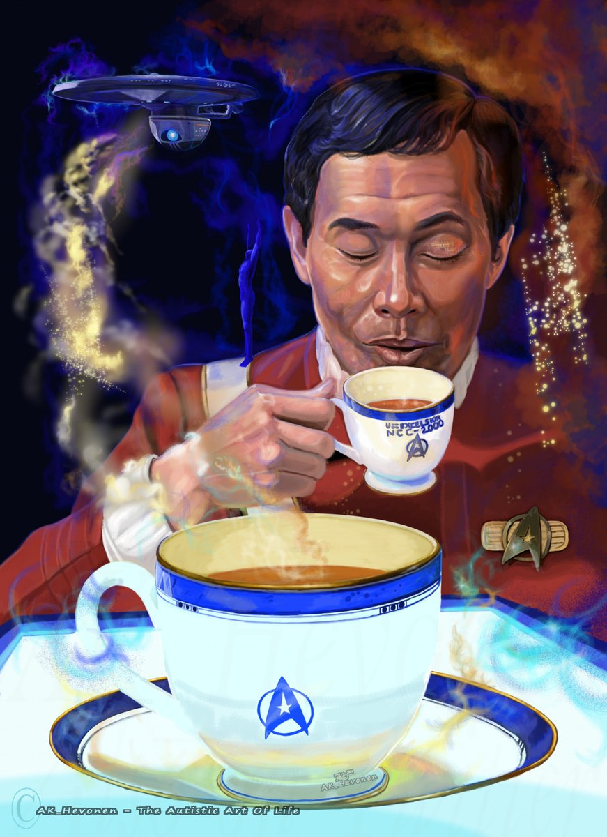 #StarTrek #StarTrekOnline #startrekTOS #excelsior #hikaruSulu #GeorgeTakei #AsianLivesMatter #art #autisticartist 

Mr <a href="/GeorgeTakei/">George Takei</a> as Sulu. The tiny man standing on his shoulders is, of course, Mr <a href="/KWOK_ROCK/">Patrick Kwok-Choon</a> ! Inspired by his words I painted this

#TeaTime 

🖖 @ArtofTrek 🖖