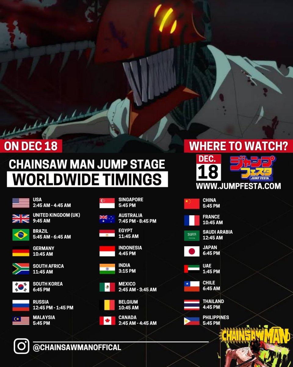 Air Timings worldwide : r/ChainsawMan