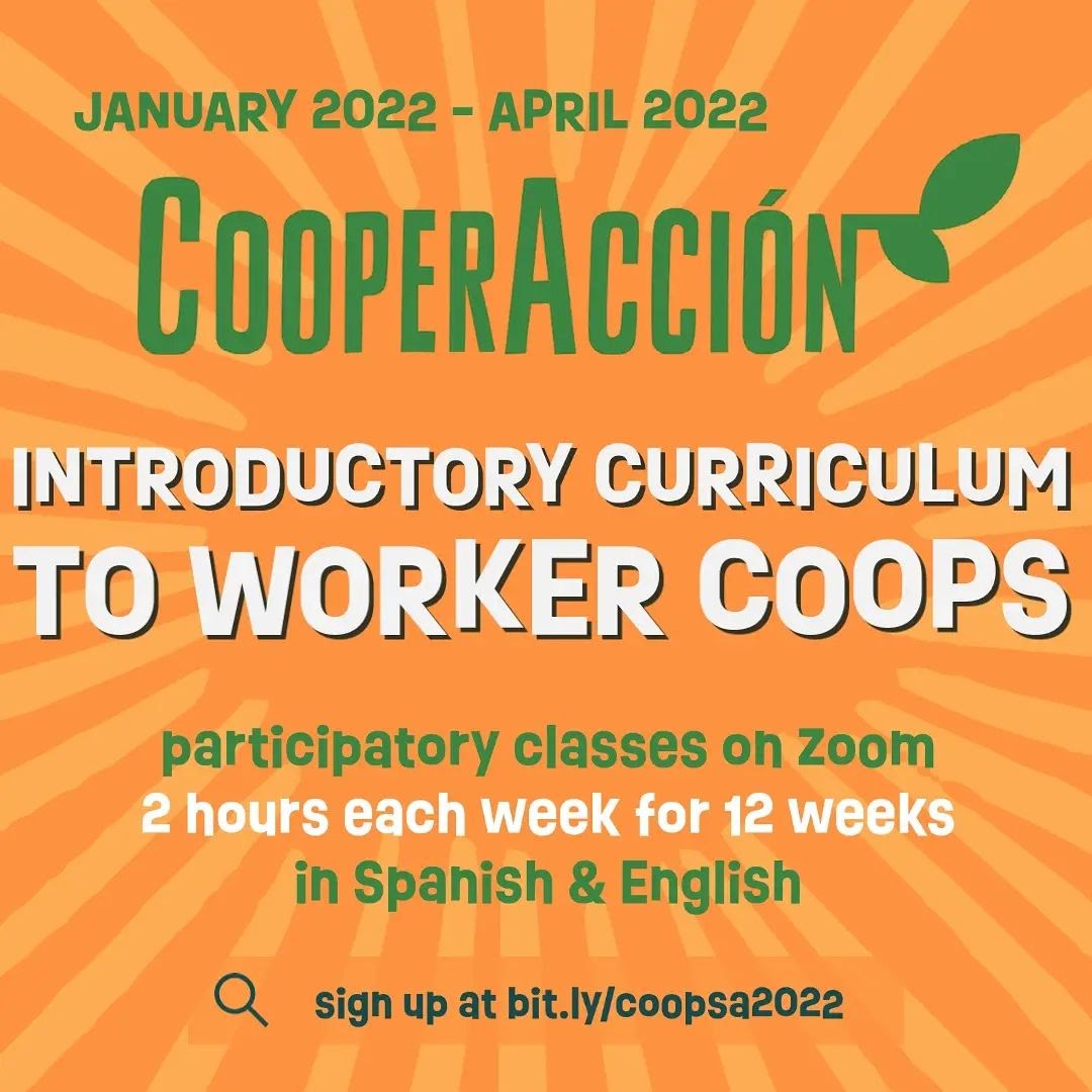 Cooperación Santa Ana will resume offering introductory curriculum for any individuals in Orange County that are interested in creating or strengthening their business in a worker cooperative manner. To learn more: bit.ly/30KzZOf 

#CharitableVentures #CooperacionSA