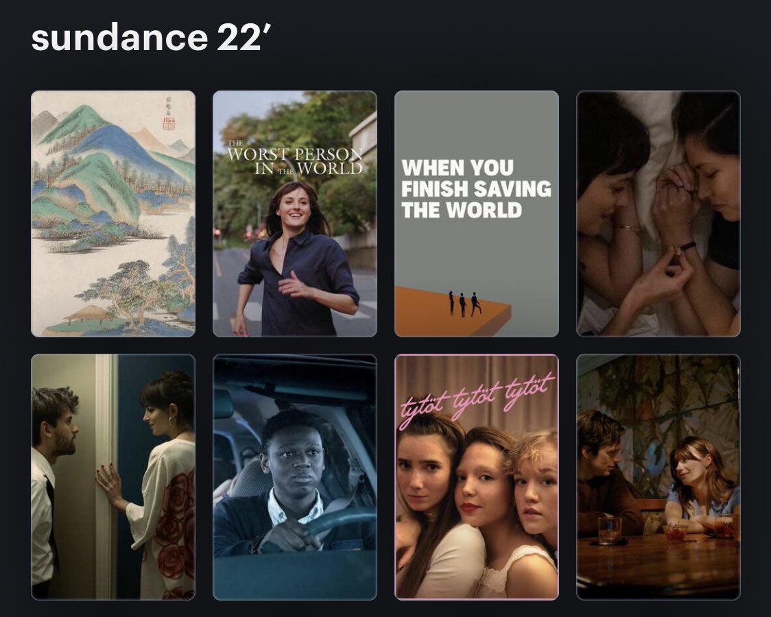 certainfates's tweet image. here are some of the sundance tickets that i’ve secured and I am very excited to be reunited with worst person and to finally be able to watch after yang 🥲🤍