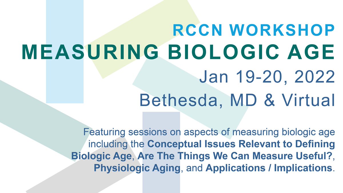 rccnaging's tweet photo. Upcoming RCCN Workshop: Measuring Biologic Age. This will be a hybrid meeting, and registration to join virtually is free and open to the public. View workshop details: https://t.co/5jhQfyneYH. Register here: https://t.co/IBpc5KngZ7. #agingresearch #aging https://t.co/nrzMq4xz6g
