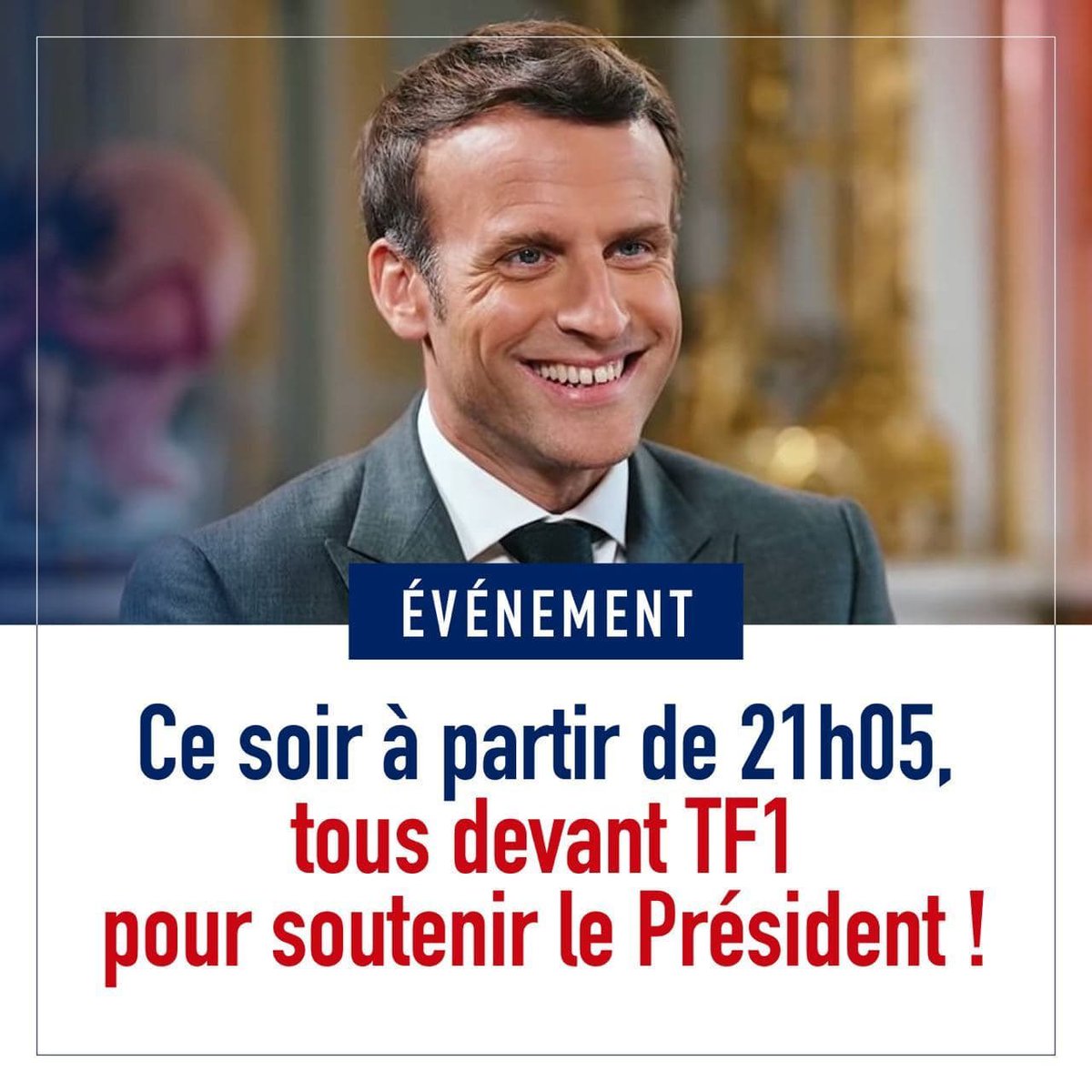 LaurentSegnis's tweet photo. Je ne sais pas vous, mais moi ce soir je regarde @EmmanuelMacron sur @TF1.
#MacronTF1 #Macron2022 💪🇫🇷 https://t.co/iPZqvKtkAn