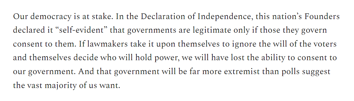 read this blog by @HC_Richardson: 

Our democracy is at stake. In the Declaration of Independence, this nation’s Founders declared it “self-evident” that governments are legitimate only if those they govern consent to them. ... 

https://t.co/U4AJVD5B0C https://t.co/fqtWETFrbm