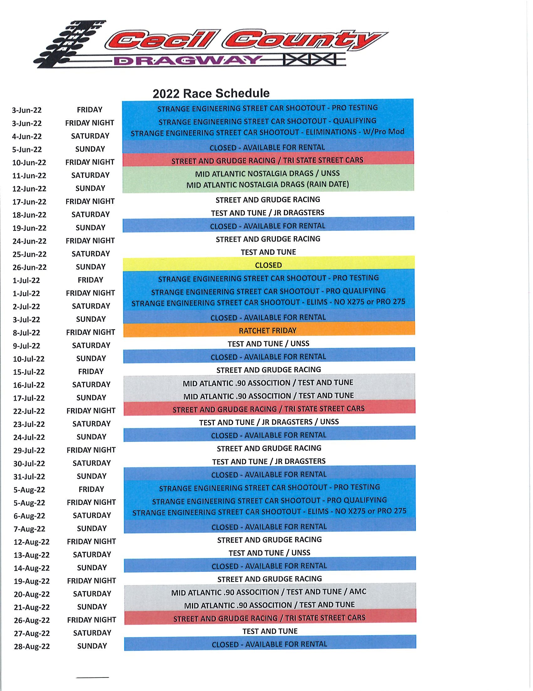 Cecil County Dragway 2022 Schedule Cecil County Dragway (@Cecilcountydrag) / Twitter