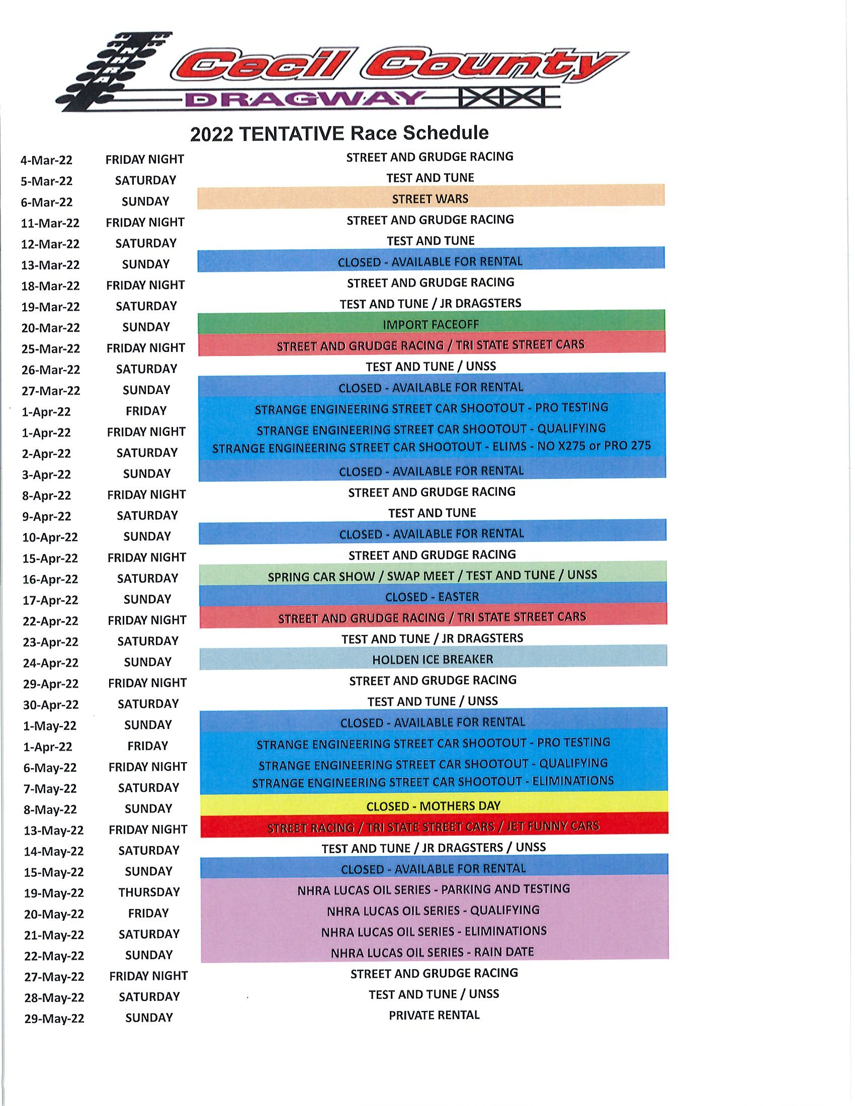 Cecil County Dragway 2022 Schedule Cecil County Dragway (@Cecilcountydrag) / Twitter