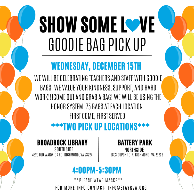 stayrva's tweet photo. A few pics from yesterday's #ShowSome Love pick up! We're back out today! Catch us at

Broadrock Library on the Southside 
AND
Battery Park on the Northside!

#STAYRVA
#WeAreRPS https://t.co/IfzrGhJBp5