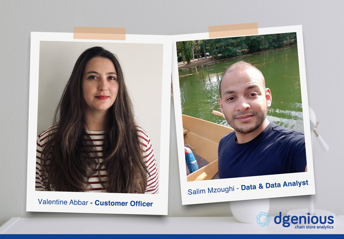 The dgenious team is growing! 🚀 Valentine Abbar joins the team as #Customer Officer, while Salim Mzoughi reinforces our #IT team as #Data &amp; Data analyst.👏

✅ Check out our available jobs to see if we are looking for your profile ➡️ bit.ly/3sa1Zqo
#Jobs #team