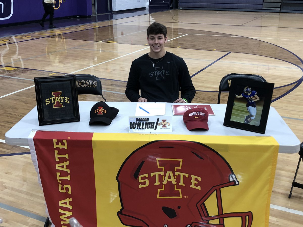 corey_willich's tweet image. Super proud of @carson_willich as he signs his NLI to play football @CycloneFB. Big things ahead for this young man. Love you son. #GodIsGood