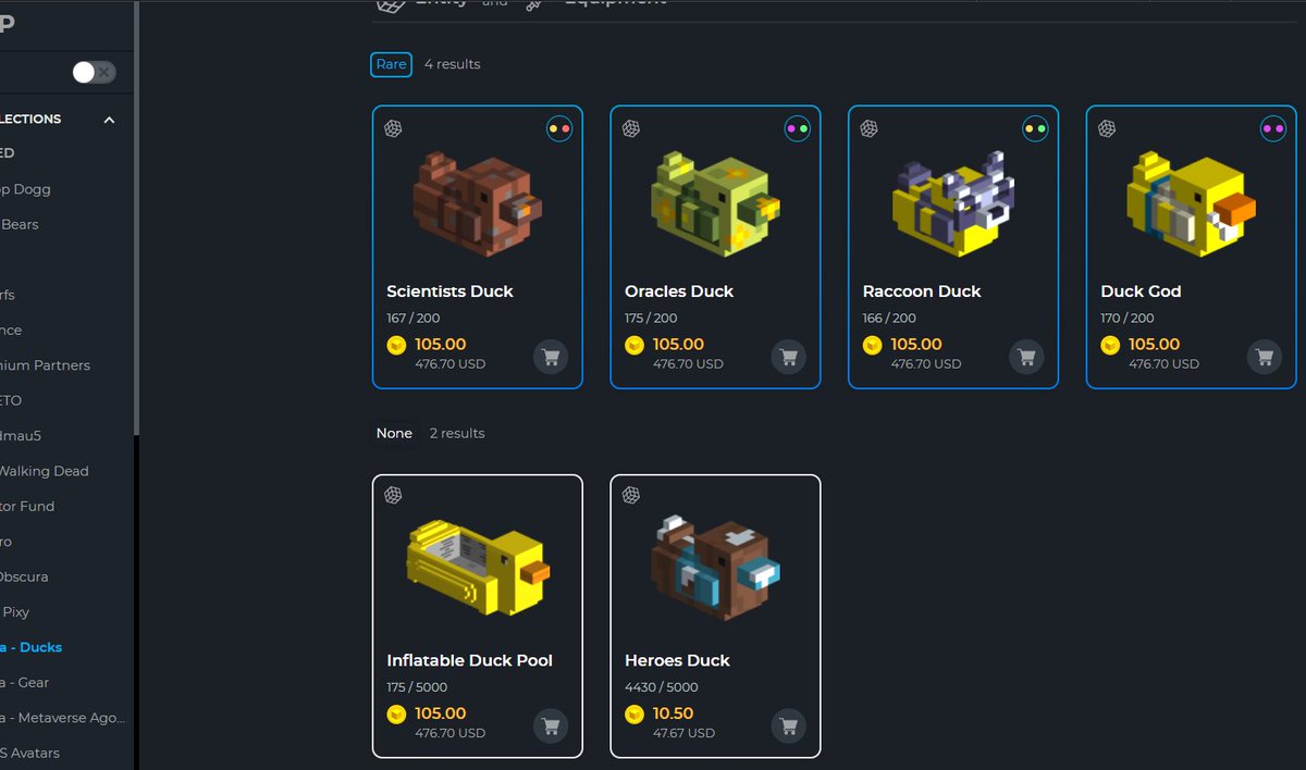 Eleonorxis's tweet photo. @TheSandboxGame 6 ducks on nft market https://t.co/7I8IA0QgM9