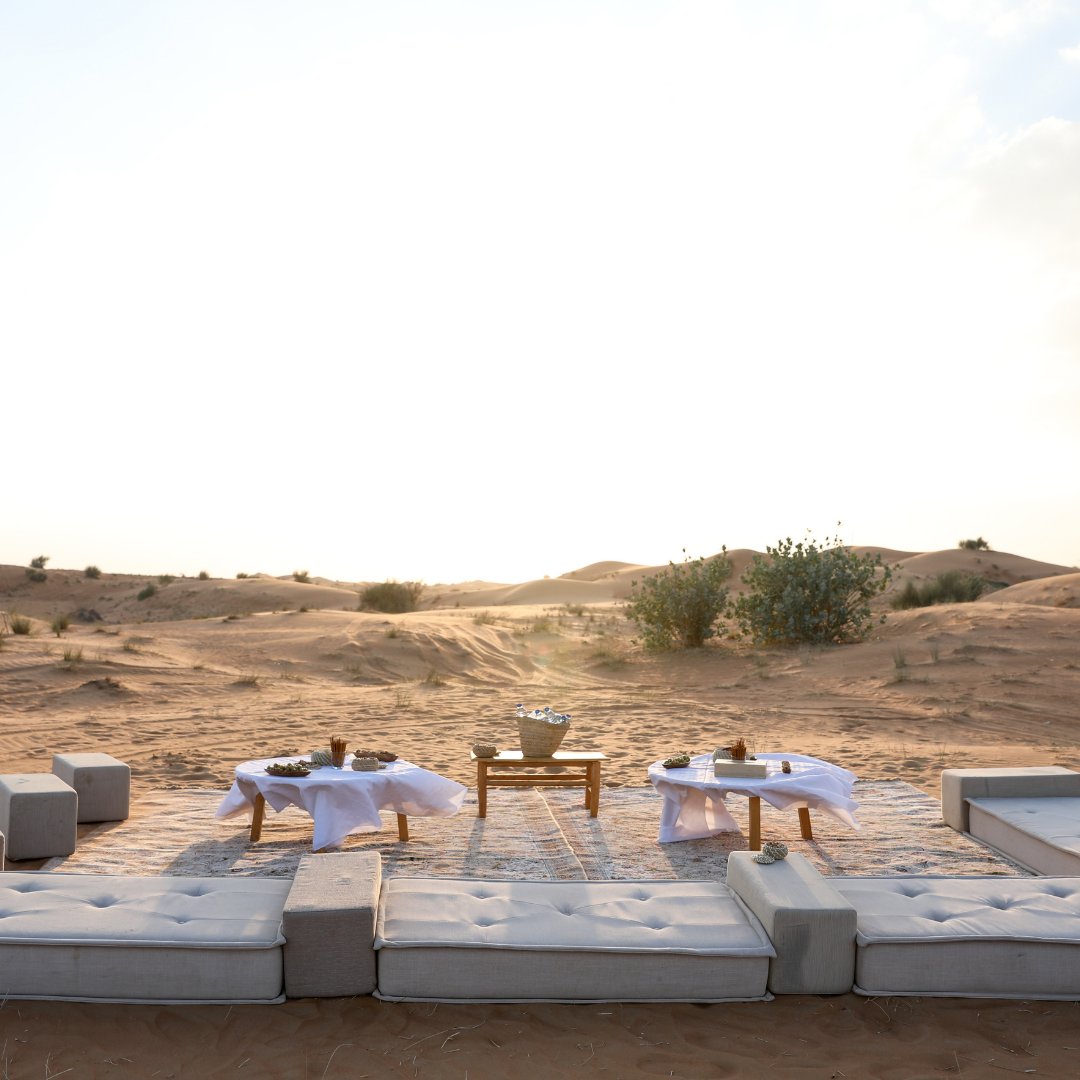 The Magic Camps sunset dinner is where memories are created. The endless views of sand dunes and desert surrounded by the most authentic Arabian features provide a romantic ambiance never to be forgotten.
.
.