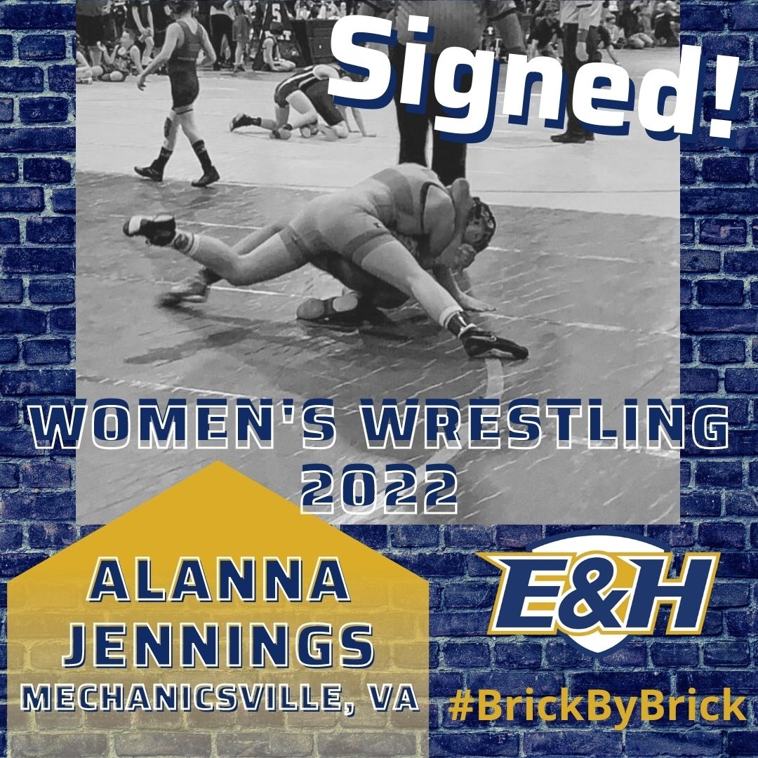 emoryhwrestling's tweet photo. Welcome Alanna Jennings to the E&amp;H Women's Wrestling Team!  
🔹2nd place VA Freestyle States
🔹2x VA Fargo National Team Qualifier
🔹2nd place National Folkstyle Qualifier
#BrickByBrick #DreamBig #ClassOf2022 #womenswrestling #recruit #MadeInEmory https://t.co/MEmoY2d9nY