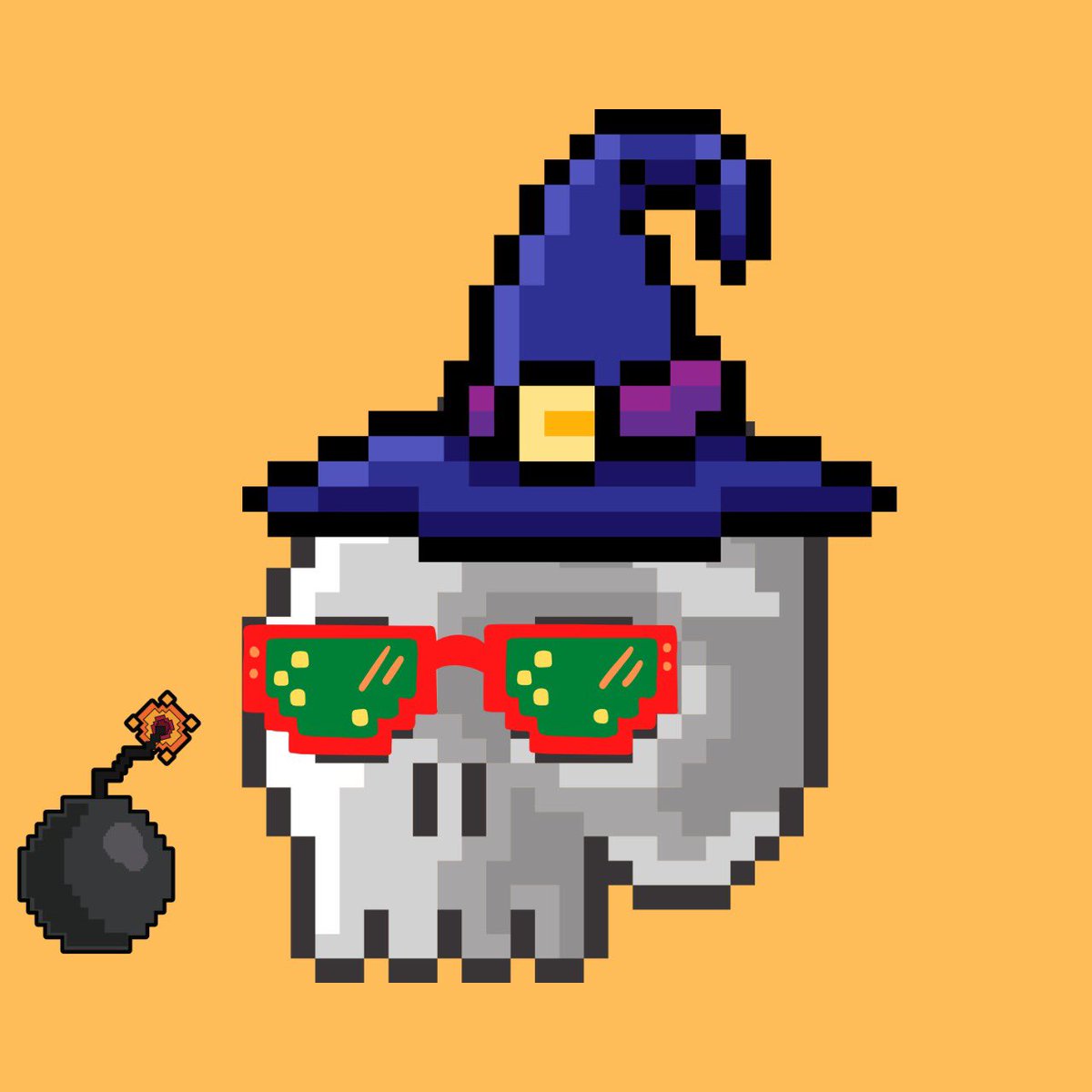 SkullNft1's tweet photo. @NFT Pixel Funny Skull #2 https://t.co/qW2DlzwgYo