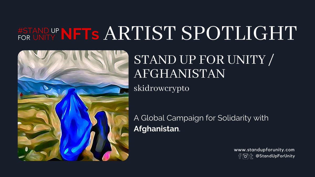 StandUpForUnity's tweet image. ‼️ SAVE THE DATE ‼️
#StandUpForUnityNFTs
DROP for #SUFUNFTs 
Sat, 18 Dec 
630pm CET
@Clubhouse 

Feat. artists @skidrowcrypto , @mVd953 , @wandering_mist
 
Join us to get to know these #NFTArtists and their amazing #NFTArt

#Afghanistan #NFTs4Humanity #NFTCommunity #NFTCollector
