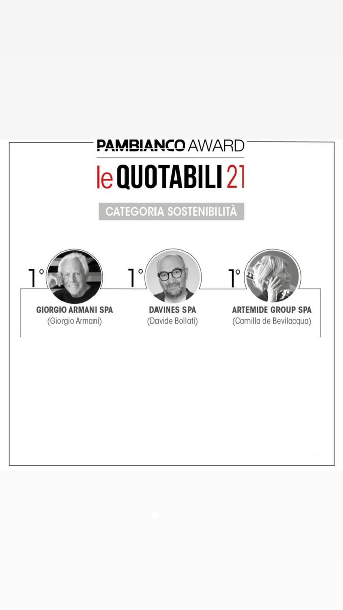 Onorati di aver ricevuto il premio <a href="/pambianconews/">PambiancoNews</a> "LeQuotabili 21” per la categoria Sostenibilità. <a href="/davide_bollati/">Davide Bollati</a> Presidente del Gruppo: “Davines ha un percorso di azione sulle emissioni. L’azienda è carbon neutral dal 2018 e sta lavorando per diventare Net Zero entro il 2030”.