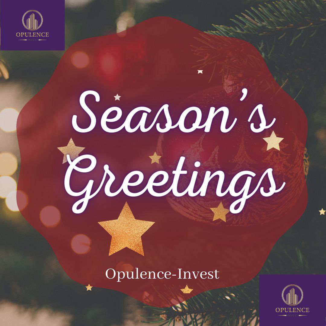 From all of us at Opulence Invest we wish you all a New Year filled with happiness love and prosperity. Happy Holidays! 🎊🎉