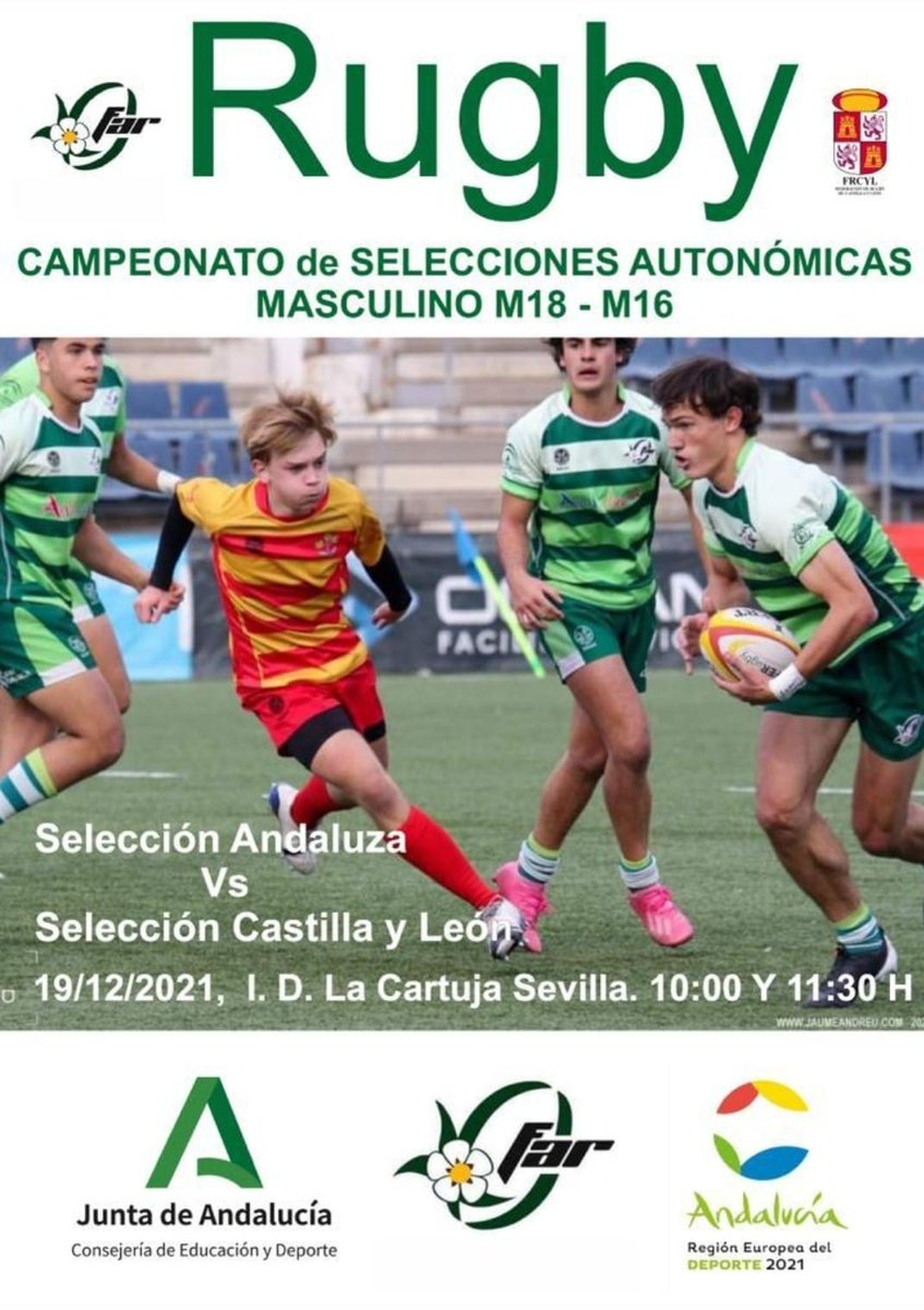 Carugbysevilla's tweet photo. Enhorabuena a los arlequinados convocados para el Campeonato de España de Selecciones Autonómicas M16 y M18 Masculino de la Federación Andaluza de Rugby vs la Federación de Rugby Castilla y León. La cita será este domingo en las Instalaciones Deportivas La Cartuja. #OrgulloCar https://t.co/Yh1wvIWTOb