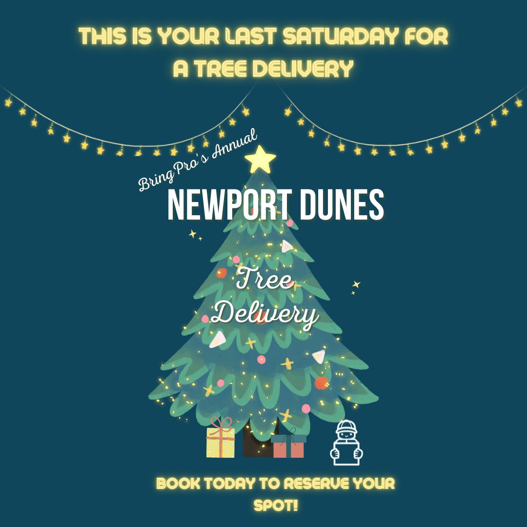 bringpro's tweet photo. This Saturday is the last Saturday before Christmas! Reserve your tree delivery before the trucks are booked! 🎄 https://t.co/v62oJyCrmT