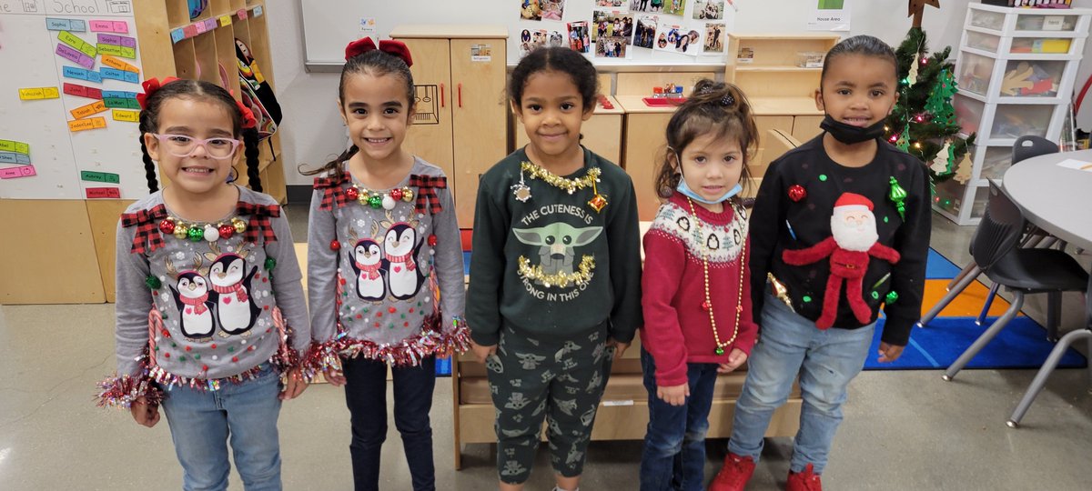 butlerclassroom's tweet photo. Celebrating the season in our festive sweaters! #pvlionpride #ecproud https://t.co/eIFJXDJ2qw