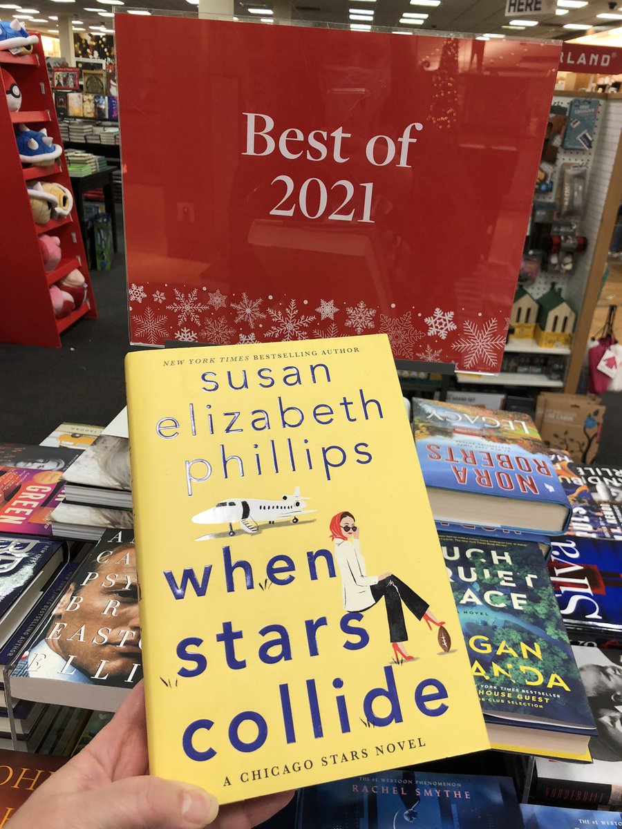 SEPauthor's tweet photo. Look what Assistant Sharon spotted at @booksamillion! This makes me happy. I loved the characters so much! #susanelizabethphillips #chicagostars #bam #book #booktwt #bookstagram #RomCom #romancebooks #whenstarscollide https://t.co/KgSVOJk9CO