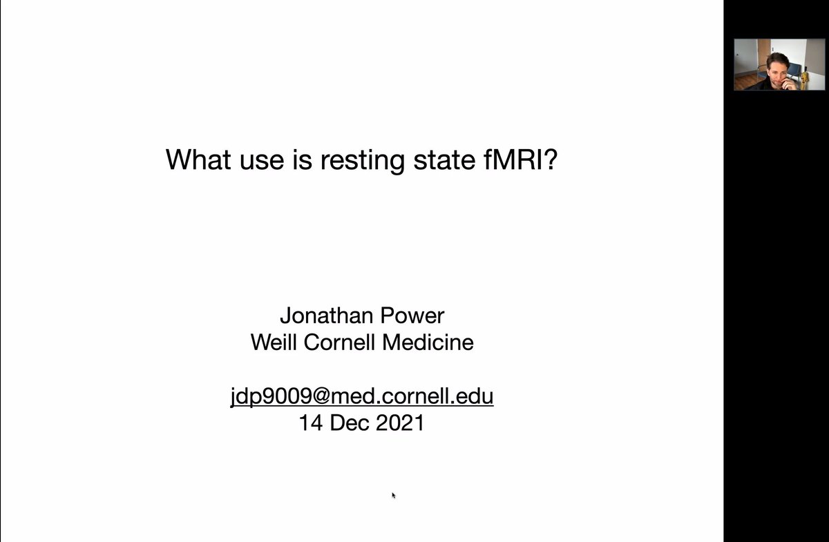 DSCLab's tweet photo. Another amazing C3N talk by none other than the Resting State master himself Jonathan Power of Weill Cornell Medicine. We learned so much about movement in fMRI and how we should try to reduce/expect it through measuring physiological changes in participants https://t.co/vDPmmhjt3I