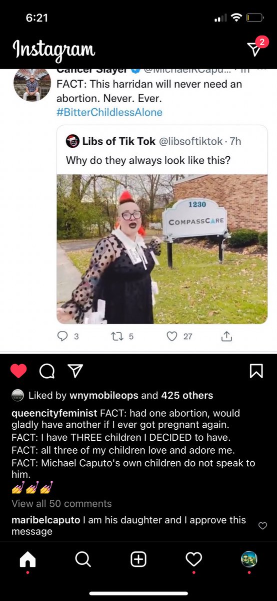 atouchofclaay's tweet photo. @MichaelRCaputo Sir you have been absolutely obliterated, delete this tweet- it’s embarrassing at this point lmaoooo   Your own daughter even commented that she doesn’t speak to you 😭😭😭😭😭 https://t.co/1WisEfx9Bx