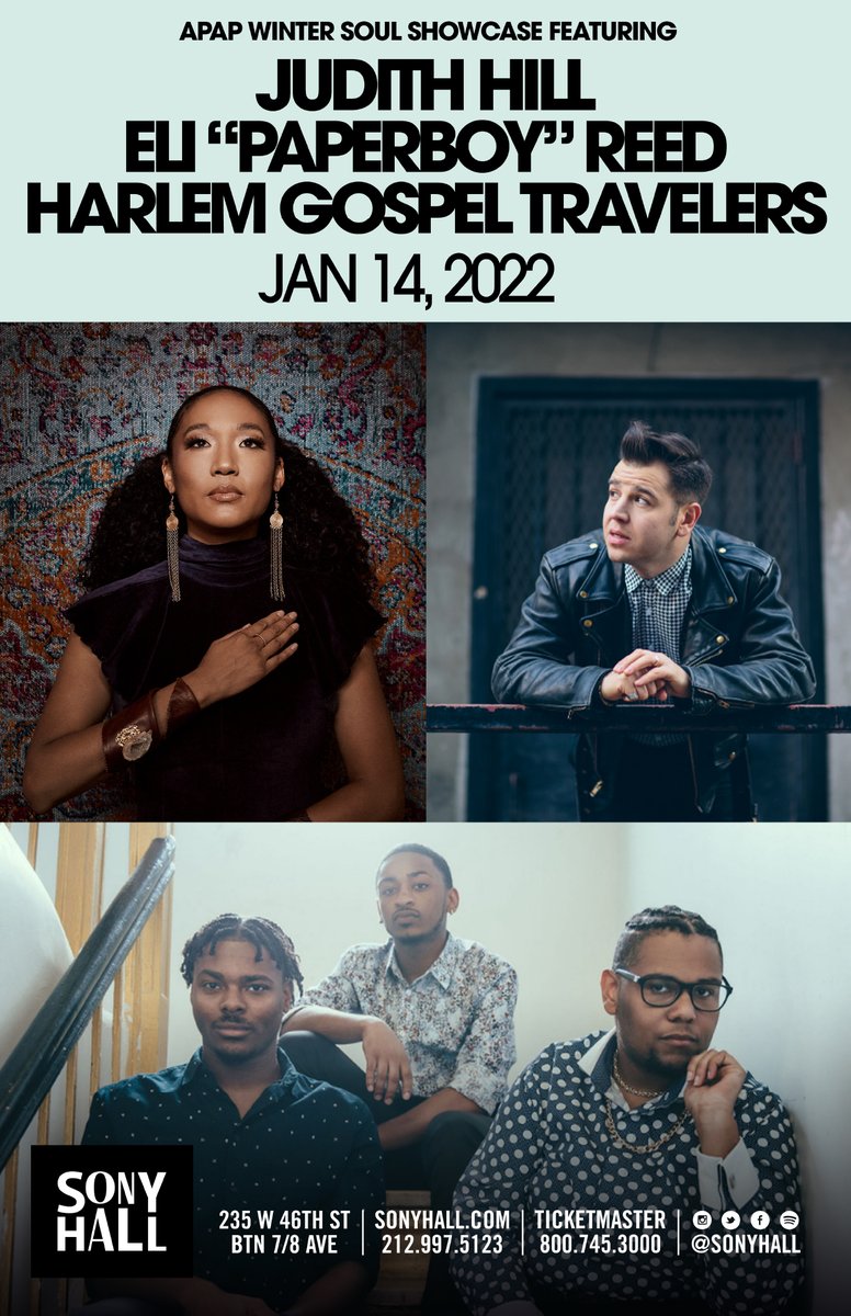 NEW YORK 🗽 I'm so excited to return to @SonyHall on January 14th!  @elipaperboyreed and @GospelTravelers will kick off the show.

Grab tickets now and I'll see you there!
🎫: bit.ly/sonyhalljan14