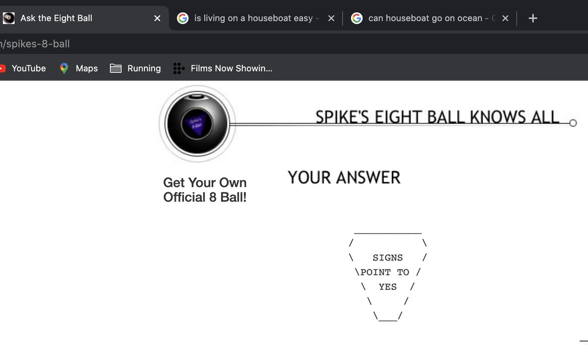RNDYGFFE's tweet image. I started consulting an online magic 8 ball before every major decision I've made in the last two years. And it's worked out really badly. It's incredible how bad things suck  now. But I can't stop