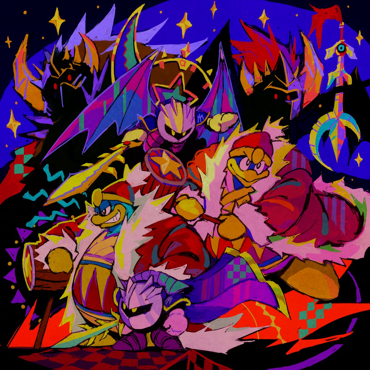 Slitherbop's tweet image. King Dedede &amp;amp; Meta Knight #kirby