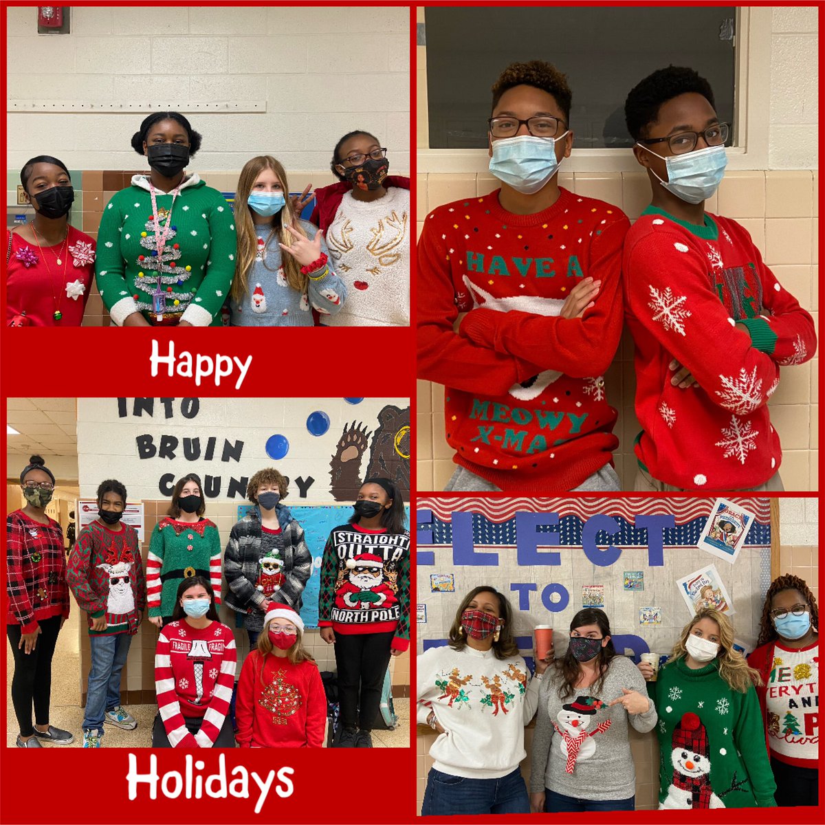 Bruins loved showing their holiday spirit on “Ugly Christmas Sweater Day” #holidayspiritweek #sca #bruinspirit