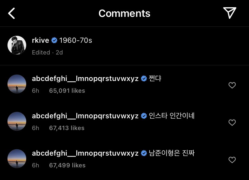 comment 

🐰 namjoon hyung really 

🐰 is an insta person 

🐰 thats/hes dope