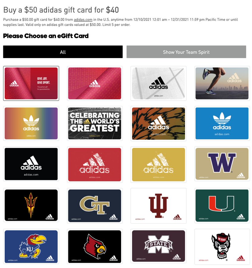 SOLELINKS's tweet image. Ad: ICYMI: adidas Gift Card Sale

$40 for $50 gift card - discount applied in cart - limit 5 per order

SHOP =&amp;gt; bit.ly/3qqwd4X