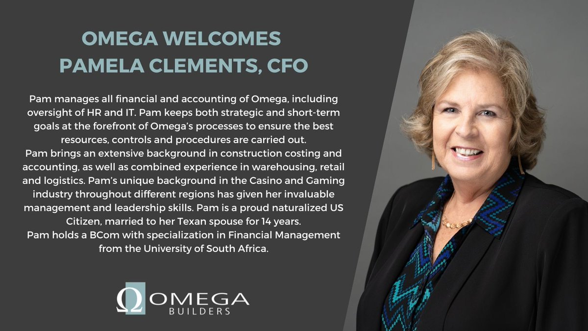 OmegaBuildersTX's tweet image. We're so excited, join Omega in welcoming Pam to our team! 🎉🙌