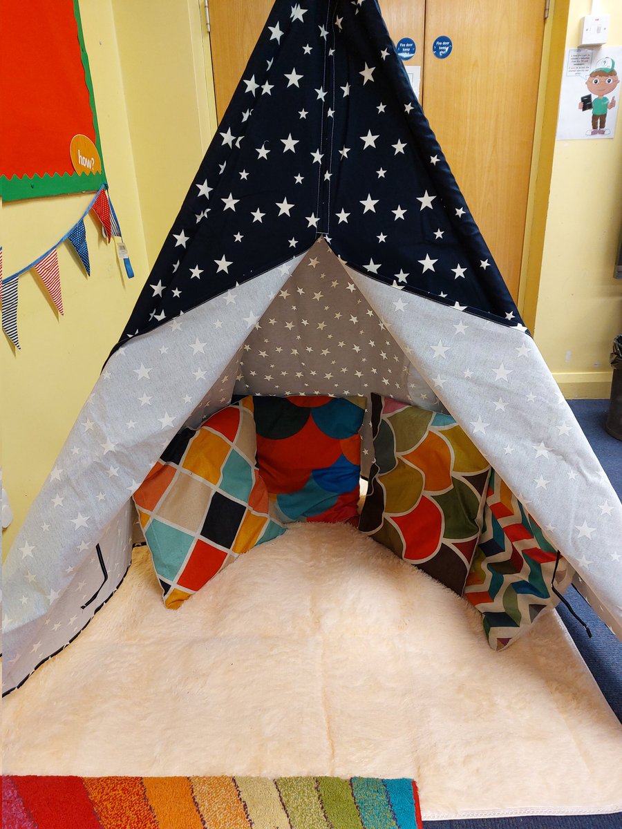 A sneak peak at our new quiet area teepee...the children are very excited about it 😄 <a href="/OgmoreP/">Ogmore Vale Primary</a> <a href="/UNCRCArticle31/">Article 31</a>