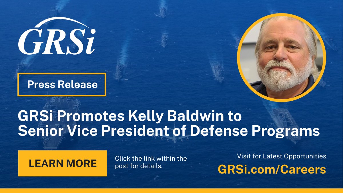 <a href="/InfoGRSi/">GRSi</a> is proud to announce the promotion of Kelly Baldwin to Senior Vice President of Defense Programs. 

Learn More: grsi.com/newsroom/
Career Opportunities: grsi.com/careers/

#DefenseIT #GovCon #Hiring #Inc5000