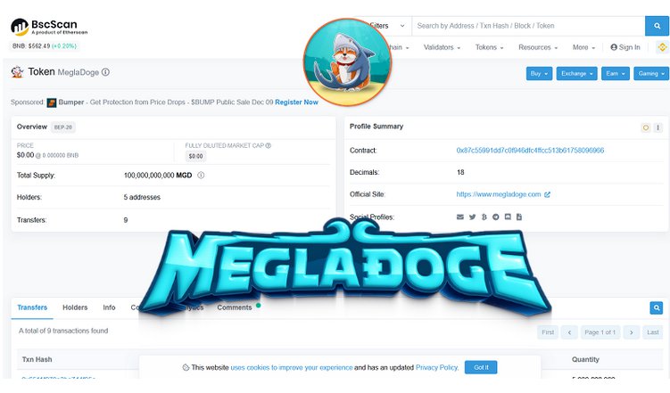 🐳 Megladoge $MGD Transactions🌊

🐡  Everything is clear and transparent with Megladoge!!! 🐠

🐙 Check us on Bscscan.com-
bscscan.com/token/0x87c559… 🦞

megladoge.com

#NFT #staking #NFTcollection #NFTgame #gamereward