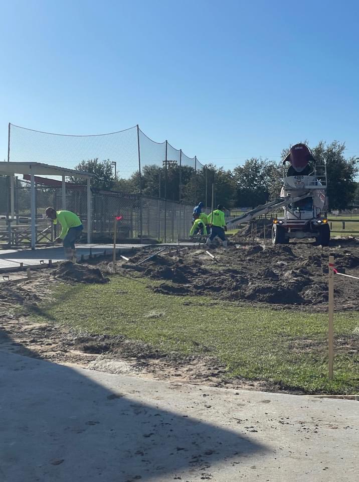 MarionParksRec's tweet photo. The second phase of our concrete pouring took place at Rotary Sportsplex this morning. Here are some pictures of the great work our contractor's team is doing out at the park! We cannot wait to see the finished ADA accessible sidewalks at the Babe Ruth fields. #mcparksandrec https://t.co/7Dg6l2Lle4