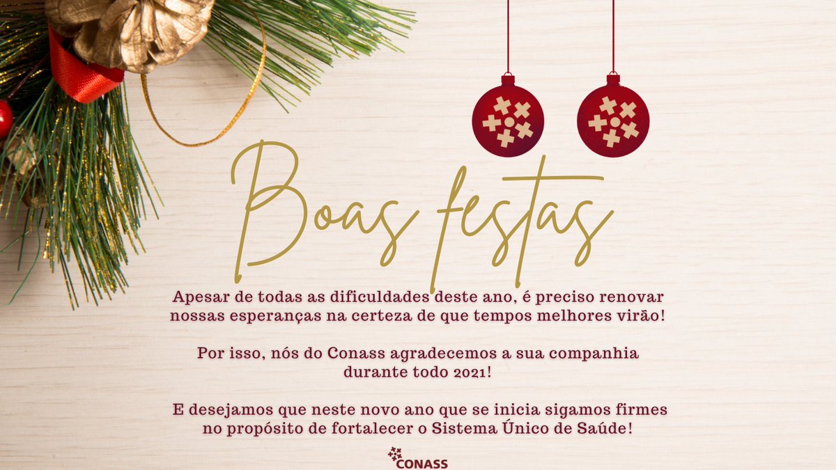 ConassOficial's tweet photo. Que a mensagem de fé e de esperança do Natal renove as nossas forças para continuarmos lutando no Ano Novo que se aproxima! #JuntosPeloSUS #SUSForte #ConassEmMovimento #SUS https://t.co/J7ucePUHlJ
