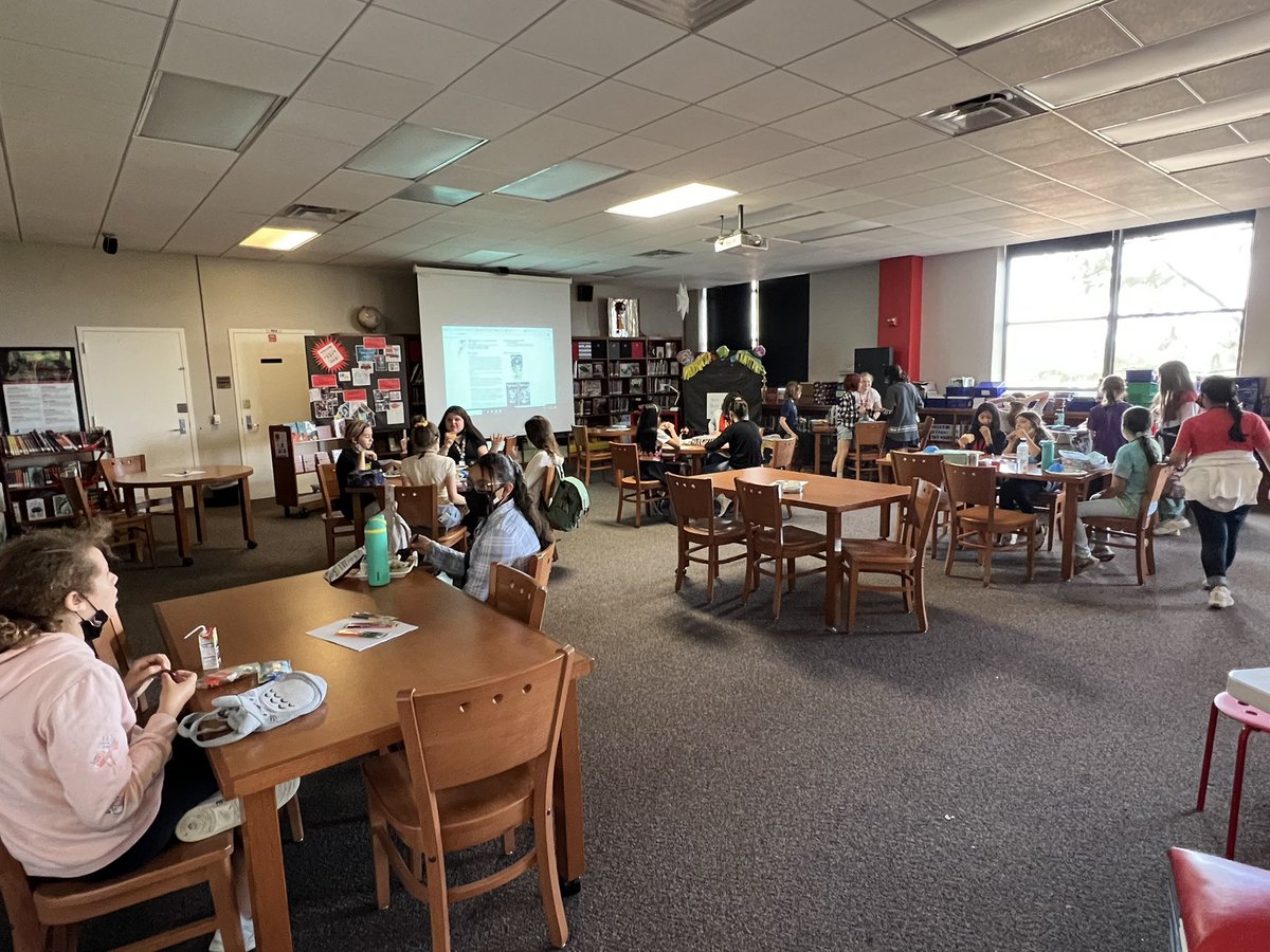 MsCarlyBrown's tweet photo. @Hogg_Razorbacks kicked off our book club lunches w @svetlania’s Awkward. Ss who checked it out got an invitation to lunch in the library and build sandwiches and friendships (they got to bring a +1). We’re stoked about Enemies!! https://t.co/0vcLWdWkrN