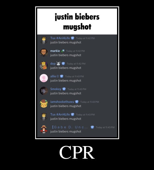 RewrittenMemes's tweet image. CPR discord in a nutshell. Never stop the grindset 🤌💪💪#clubpenguin #JustinBieber #mugshot
