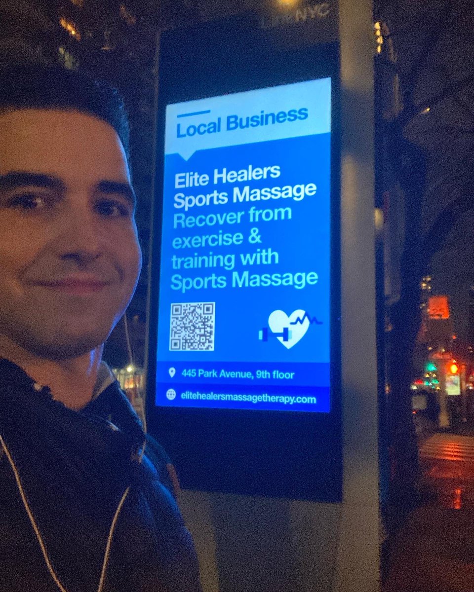EliteHealers's tweet image. Here is Adam bumping into one of our official electronic street ads. We like to use #linklocal to create street ads for you to find across New York City.
  #elitehealersmassagetherapy #massagenyc #nycmassage #nycmassagetherapy #massagetherapynyc #SportsMassage #SportsMassageNYC