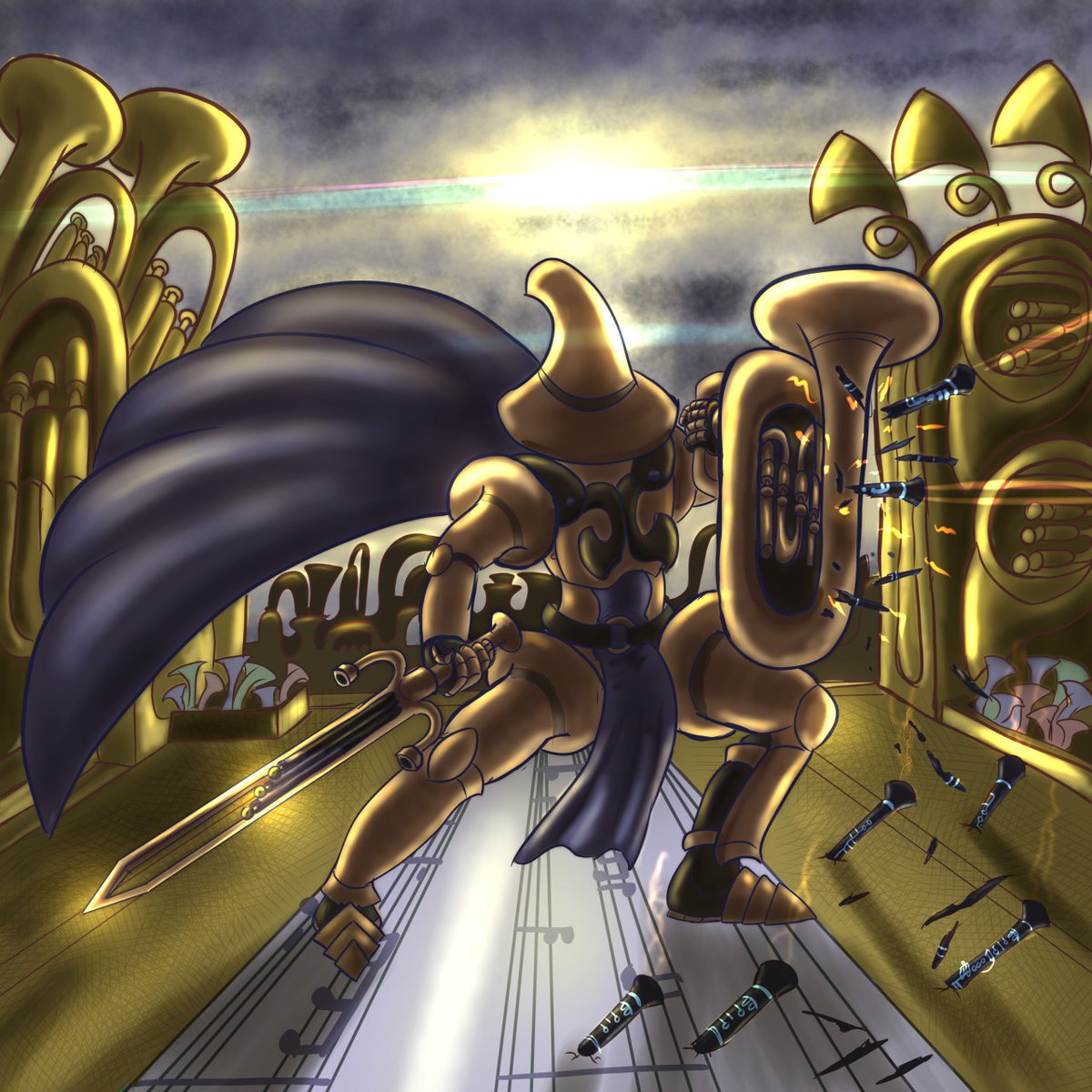 SuperstraightM1's tweet photo. Found this cool image of a tuba knight anyone know whe made it? https://t.co/EWmMqvdMqF