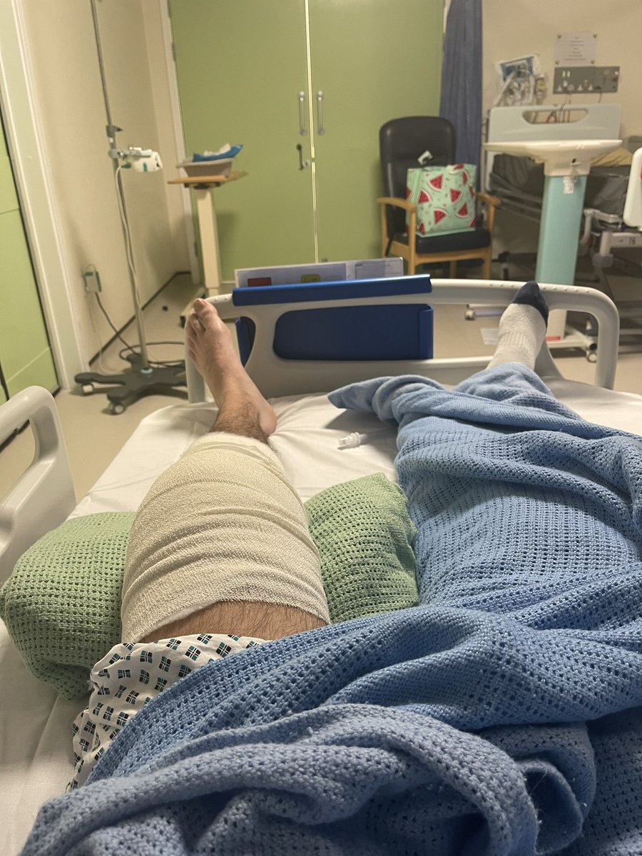 ACL reconstruction and menisectomy ✅ can’t thank the staff at the maelor enough for their support. Long road to recovery now to get back on the pitch 💪🏼