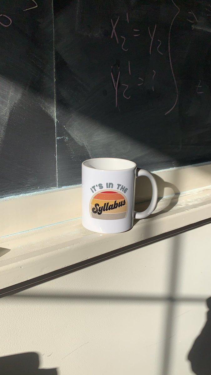 KatieRandomMath's tweet photo. Received the perfect gift today to bring to class everyday. “It’s in the syllabus” https://t.co/uubh2R5FIA