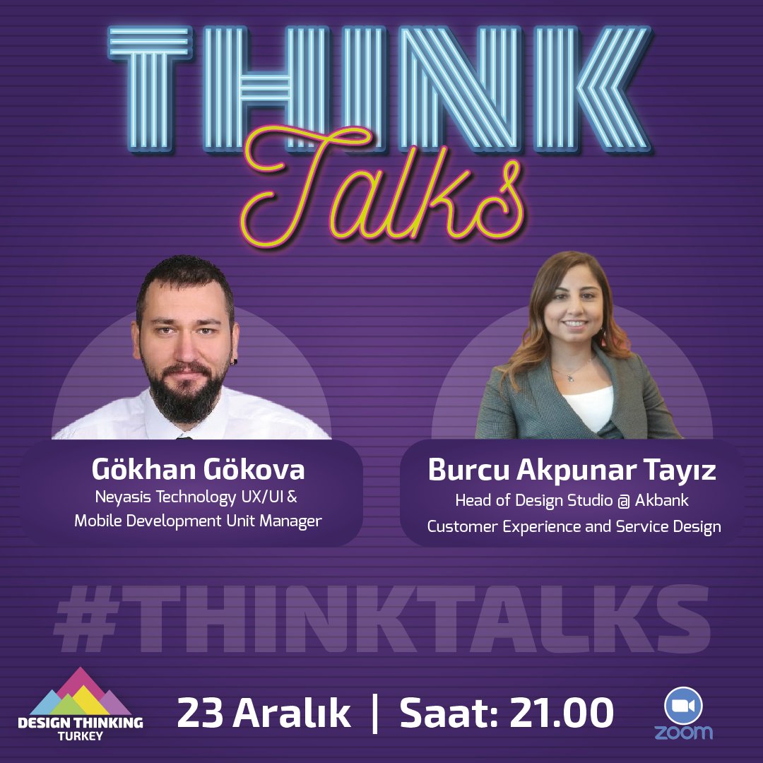 dtturkeysummit's tweet photo. Think Talks'ta Aralık ayı konuklarımız @neyasis UX/UI &amp; Mobile Development Unit Manager @gokhangokova ve Head of Design Studio @Akbank Customer Experience and Service Design Sevgili Burcu Akpunar TAYIZ!

Think Talks Kayıt Linki: https://t.co/sAZzRkRlDV https://t.co/g1Jry38yC5